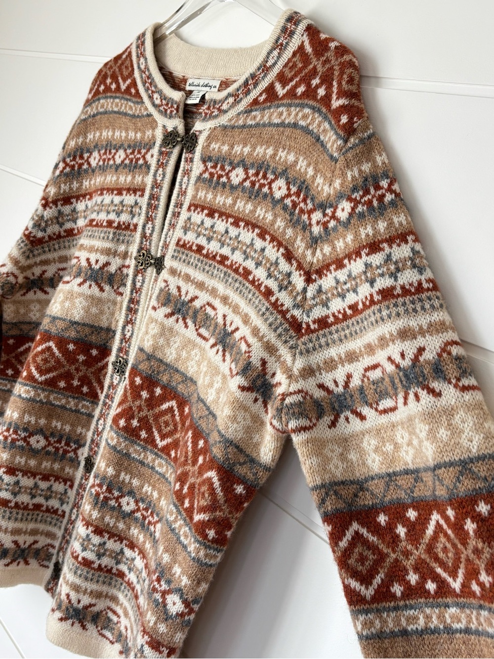 Telluride Clothing Co. 100% Wool Fair Isle Cardigan Sweater Women's XL - Picture 8 of 13